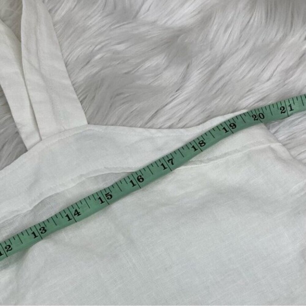 Everlane Women's NWT White The Linen Picnic Square Neckline Tank‎ Top 14/C40 - Picture 7 of 8